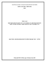 HỘI NHẬP KINH tế QUỐC tế và tác ĐỘNG của hội NHẬP KINH tế QUỐC tế đối với PHÁT TRIỂN KINH tế VIỆT NAM HIỆN NAY 