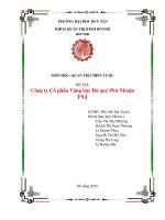 TIỂU LUẬN QUẢN TRỊ CHIẾN LƯỢC CÔNG TY CỔ PHẦN VÀNG BẠC ĐÁ QUÝ PHÚ NHUẬN PNJ