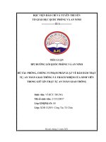PHÒNG, CHỐNG VI PHẠM PHÁP LUẬT về bảo đảm TRẬT tự, AN TOÀN GIAO THÔNG và TRÁCH NHIỆM của SINH VIÊN TRONG GIỮ gìn TRẬT tự AN TOÀN GIAO THÔNG 