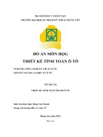 đồ án môn họg thiết ké tính toán ô tô đề tài thiết kế tính toán phanh ô tô 