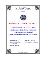 Kế toán tập hợp chi phí sản xuất và tính giá thành sản phẩm tại chi nhánh công ty cổ phần xây lắp thừa thiên huế   xí nghiệp xây lắp 5   