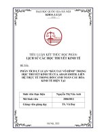 PHÂN TÍCH lý LUẬN “bàn TAY vô HÌNH” TRONG học THUYẾT KINH tế của ADAM SMITH  LIÊN hệ THỰC tế TRONG bối CẢNH TOÀN cầu hóa KINH tế HIỆN tại 