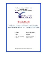 TIỂU LUẬN học PHẦN AN TOÀN LAO ĐỘNG AN TOÀN LAO ĐỘNG đối với NGƯỜI LAO ĐỘNG TRONG QUÁ TRÌNH làm VIỆC với điện và bụi SILIC 