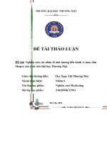 Nghiên cứu các nhân tố ảnh hưởng đến hành vi mua sắm shopee của sinh viên đại học thương mại  