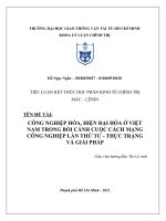 CÔNG NGHIỆP hóa, HIỆN đại hóa ở VIỆT NAM TRONG bối CẢNH CUỘC CÁCH MẠNG CÔNG NGHIỆP lần THỨ tư   THỰC TRẠNG và GIẢI PHÁP 