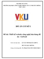 ĐỒ ÁN CƠ SỞ 1 Đề tài: Thiết kế website công nghệ bán hàng đồ ăn - GoFood. TS. PHẠM NGUYỄN MINH NHỰT