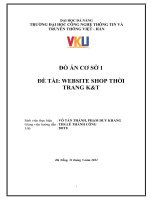 ĐỒ ÁN CƠ SỞ 1 ĐỀ TÀI: WEBSITE SHOP THỜI TRANG K&T. Giảng viên hướng dẫn : THS. LÊ THÀNH CÔNG