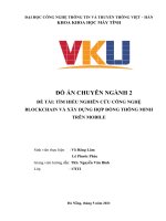 ĐỒ ÁN CHUYÊN NGÀNH 2 ĐỀ TÀI: TÌM HIỂU NGHIÊN CỨU CÔNG NGHỆ BLOCKCHAIN VÀ XÂY DỰNG HỢP ĐỒNG THÔNG MINH TRÊN MOBILE. ThS. Nguyễn Văn Bình