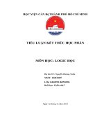 TIỂU LUẬN kết THÚC học PHẢN môn học  LOGIC học hãy định nghĩa, mở rộng, thu hẹp khái niệm thành phố hố chí minh 