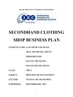 dự án kinh doanh cửa hàng secondhand ( đồ si)