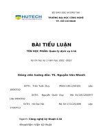 BÀI TIỂU LUẬN tên học PHẦN quản lý dịch vụ ô tô đề tài tiêu chuẩn 5s của hãng toyota 