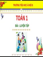 Bài giảng môn Toán lớp 1 sách Cánh diều năm học 2020-2021 - Bài 19: Luyện tập (Trường Tiểu học Ái Mộ B)