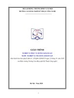 Giáo trình Nghiệp vụ phục vụ buồng khách sạn (Nghề: Nghiệp vụ nhà hàng khách sạn - Trung cấp): Phần 1 - Trường CĐ Nghề Kỹ thuật Công nghệ