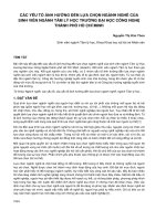 Các yếu tố ảnh hưởng đến lựa chọn ngành nghề của sinh viên ngành Tâm lý học trường Đại Học Công Nghệ thành phố Hồ Chí Minh