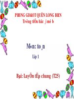 Bài giảng môn Toán lớp 1 năm học 2019-2020 - Tuần 4: Luyện tập chung - Trang 25 (Trường Tiểu học Ái Mộ B)