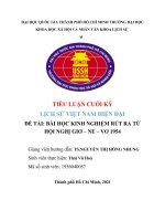 TIỂU LUẬN CUỐI kỳ LỊCH sử VIỆT NAM HIỆN đại đề tài bài học KINH NGHIỆM rút RA từ hội NGHỊ GIƠ – NE – vơ 1954 