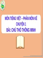 Bài giảng môn Tiếng Việt lớp 1 sách Cánh diều năm học 2021-2022 - Bài 38: Kể chuyện Chú thỏ thông minh (Trường Tiểu học Ái Mộ B)