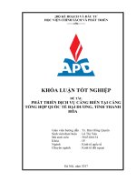 Phát triển dịch vụ cảng biển tại cảng tổng hợp quốc tế đại dương, tỉnh thanh hóa 