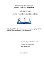 Kinh tế chính trị Mác- Lenin Vai trò của cách mạng công nghiệp 4.0 đối với phát triển công nghiệp ở Việt Nam hiện nay