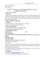 Giáo án dạy thêm ngữ văn 6 sách kết nối tri thức với cuộc sống (kì 1)