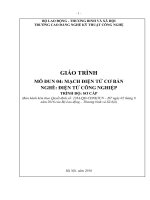 Giáo trình Mạch điện tử cơ bản (Nghề: Điện tử công nghiệp - Sơ cấp) - Trường CĐ Nghề Kỹ thuật Công nghệ