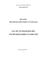 CÁC yếu tố ẢNH HƯỞNG đến vấn đề KHỞI NGHIỆP của SINH VIÊN 