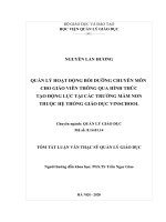 Quản lý giáo dục quản lý hoạt động bồi dưỡng chuyên môn cho giáo viên qua hình thức tạo động lực tại các trường mầm non thuộc hệ thống giáo dục vinschool(klv02442) 