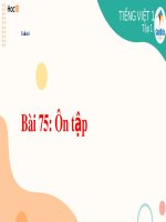 Bài giảng môn Tiếng Việt lớp 1 sách Cánh diều năm học 2021-2022 - Bài 75: Ôn tập (Trường Tiểu học Ái Mộ B)