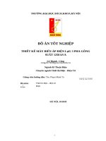 ĐỒ án tót NGHIỆP THIẾT kế máy BIẾN áp điện lựg 3 PHA GÔNG SUẤT 1250 kVA 