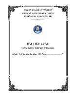 tiểu luận văn hóa ẩm thực việt nam  sự giao thoa với các nền ẩm thực khác