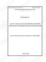 Quản lý trật tự xây dựng đô thị tại phường trường sơn, thành phố sầm sơn, tỉnh thanh hóa (tóm tắt) 