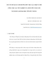 YẾU tố CHỦ QUAN ẢNH HƯỞNG đến VIỆC lựa CHỌN vị TRÍ CÔNG VIỆC SAU tốt NGHIỆP của SINH VIÊN năm CUỐI NGÀNH DU LỊCH đại học tôn đức THẮNG 