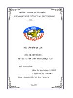 BÁO cáo bài tập lớn môn hệ CHUYÊN GIA đề tài tư vấn CHỌN TRANG PHỤC mặc 