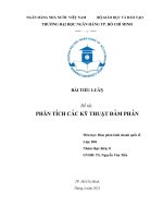 TIỂU LUẬN đề tài PHÂN TÍCH các kỹ THUẬT đàm PHÁN 