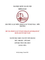 TIỂU LUẬN môn PHÁP LUẬT về đất ĐAI – môi TRƯỜNG đề tài PHÁP LUẬT về QUY HOẠCH, kế HOẠCH sử DỤNG đất ở VIỆT NAM