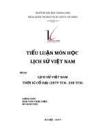 LỊCH SỬ VIỆT NAM THỜI KÌ CỔ ĐẠI (2879 TCN– 208 TCN)