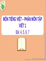 Bài giảng môn Tiếng Việt lớp 1 sách Cánh diều năm học 2021-2022 - Tuần 3: Tập viết bài 4, 5, 6, 7 (Trường Tiểu học Ái Mộ B)