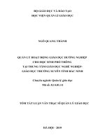 Quản lý giáo dục quản lý hoạt động giáo dục hướng nghiệp cho học sinh phổ thông tại trung tâm giáo dục nghề nghiệp   giáo dục thường xuyên tỉnh bắc ninh(klv02431) 