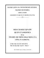 BÁO cáo bài tập lớn QUẢN lý LOGISTICS đề tài tìm HIỂU hệ THỐNG HOẠT ĐỘNG của CÔNG TY SAMSUNG 