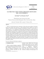 FACTORS THAT AFFECT HOTEL EMPLOYEES MOTIVATION