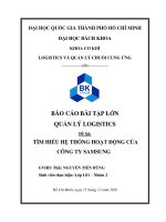 BÁO cáo bài tập lớn QUẢN lý LOGISTICS đề tài tìm HIỂU hệ THỐNG HOẠT ĐỘNG của CÔNG TY SAMSUNG 