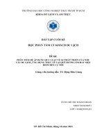 PHÂN TÍCH để áp DỤNG QUY LUẬT về sự PHÁT TRIỂN của NHU cầu DU LỊCH ỨNG DỤNG THỰC tế tại QUÊ HƯƠNG EM HAY một điểm đến cụ THỂ 