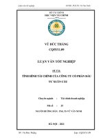 Tình hình tài chính của công ty cổ phần đầu tư xuân cầu luận văn tốt nghiệp  chuyên ngành tài chính doanh nghiệp 