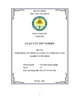 Tình hình tài chính của công ty trách nhiệm hữu hạn MTV lâm nghiệp tuyên bình luận văn tốt nghiệp  chuyên ngành tài chính doanh nghiệp 