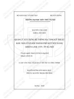Quản lý xây dựng hệ thống hạ tầng kỹ thuật khu nhà ở xã hội thành phố kết nối xanh green link city, thành phố hà nội (tóm tắt) 