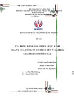 TIỂU LUẬN tìm HIỂU, ĐÁNH GIÁ CHIẾN lược KINH DOANH của CÔNG TY cổ PHẦN sữa VINAMILK GIAI đoạn 2010 đến NAY 