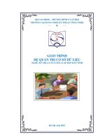 Giáo trình Hệ quản trị cơ sở dữ liệu (Nghề: Kỹ thuật sửa chữa, lắp ráp máy tính - Trung cấp) - Trường CĐ Nghề Kỹ thuật Công nghệ