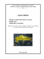 Giáo trình Tính toán kết cấu hàn (Nghề: Hàn - Cao đẳng): Phần 1 - Trường CĐ Nghề Kỹ thuật Công nghệ