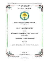 Tình hình tài chính của công ty điện lực hoàn kiếm luận văn tốt nghiệp  chuyên ngành tài chính doanh nghiệp 