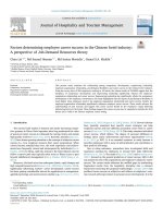 Factors determining employee career success in the Chinese hotel industry - A perspective of Job Demand Resources theory